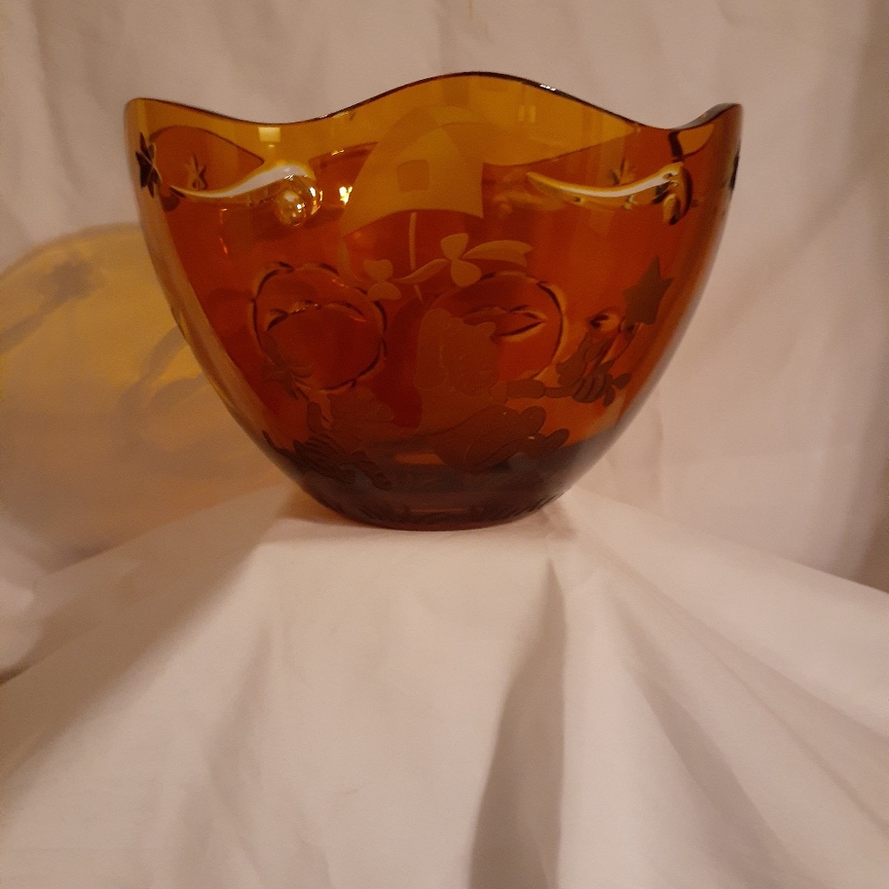Disney/Lenox LE Winnie Pooh Amber Crystal Bowl #84